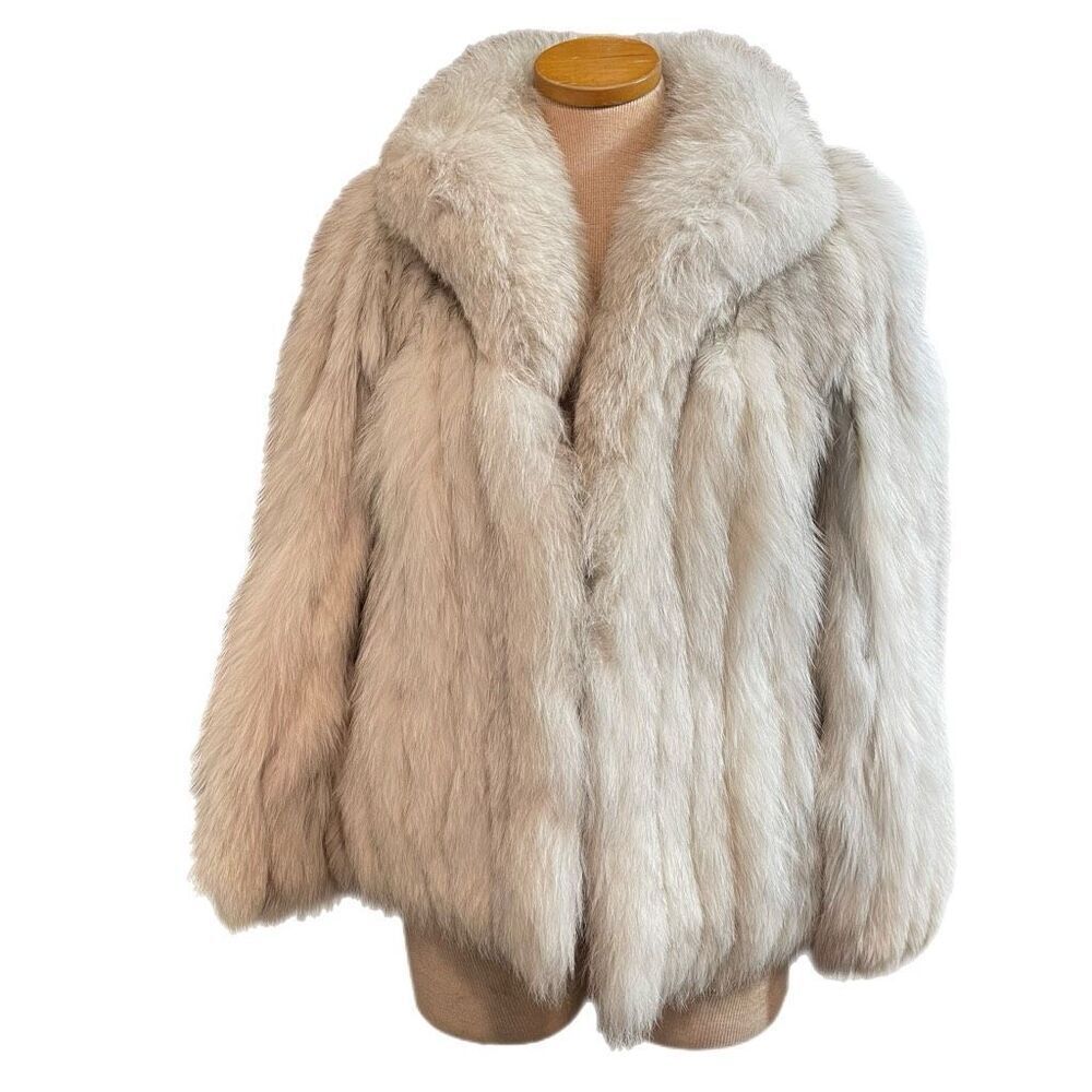 Mano Swartz Silver Fox Fur Coat Size Medium